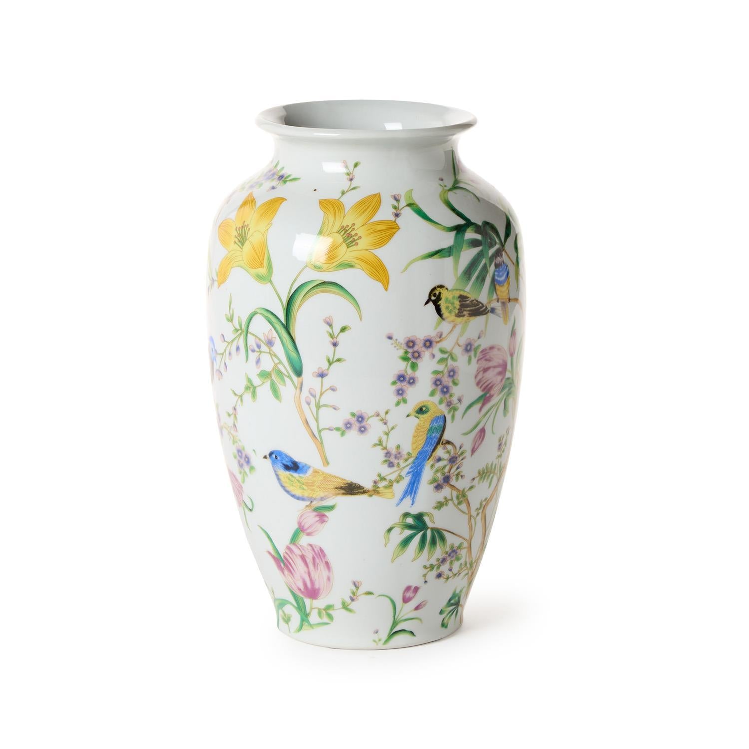Bird & Blossom Chinoiserie Vase