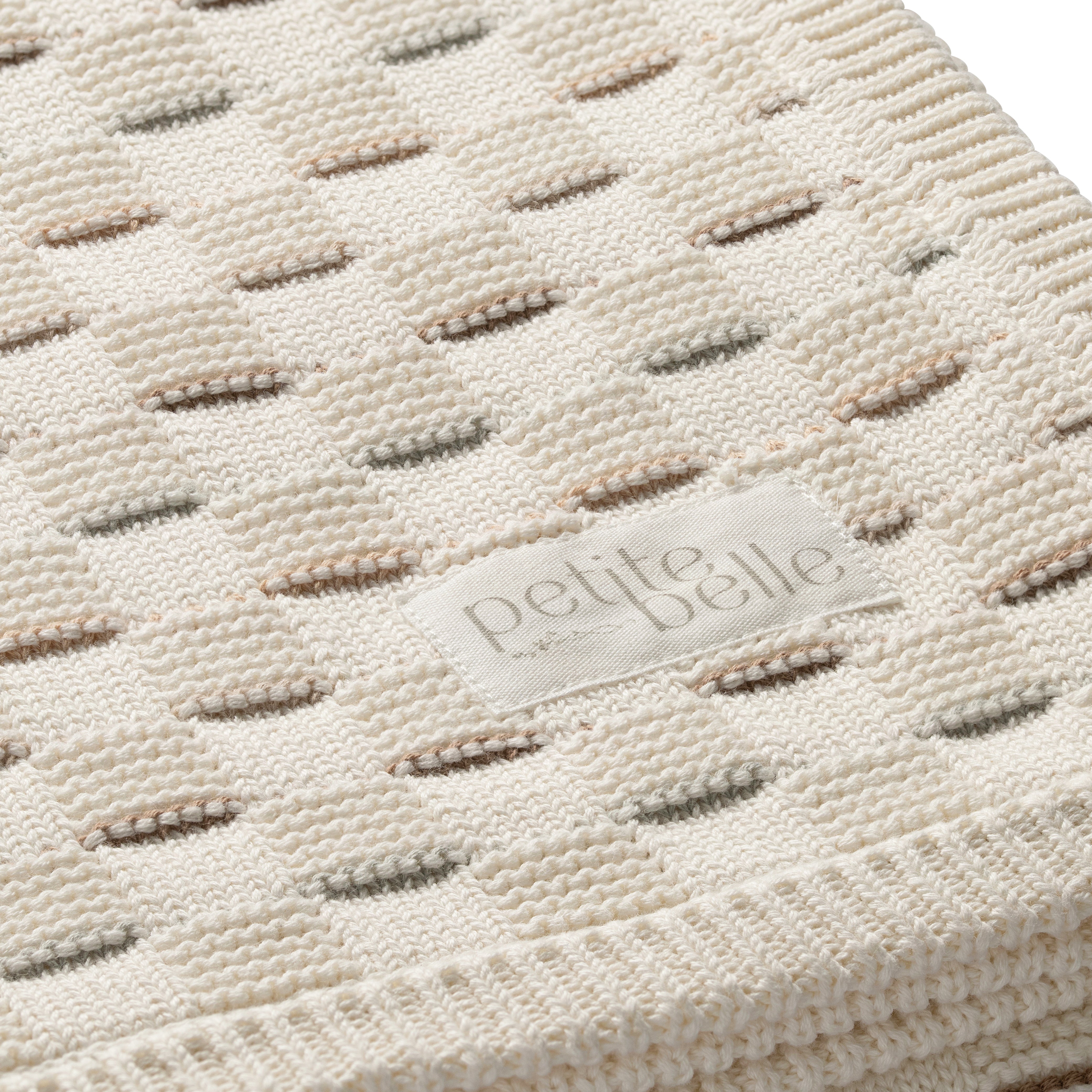 Petite Belle Sand Weave Knit Blanket & Pouch Set