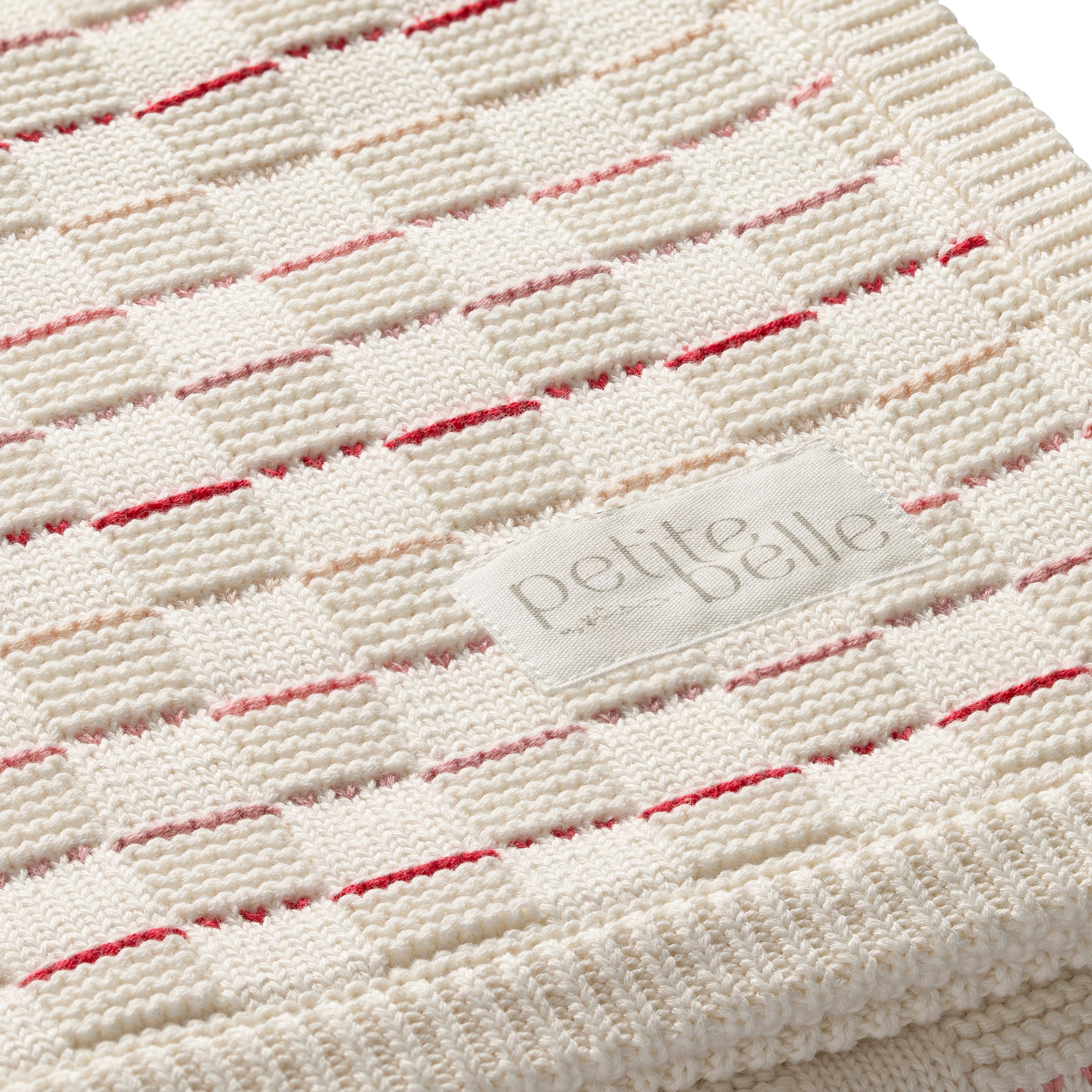 Petite Belle Ruby Blush Weave Knit Blanket & Pouch Set