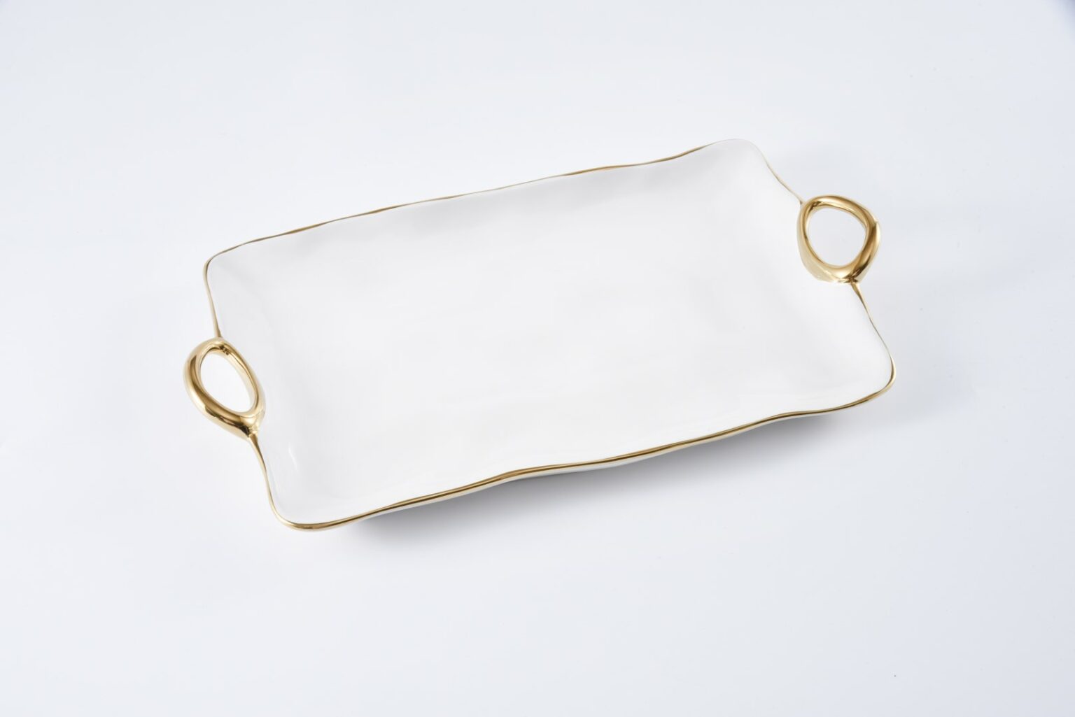 Platter with Gold Handles