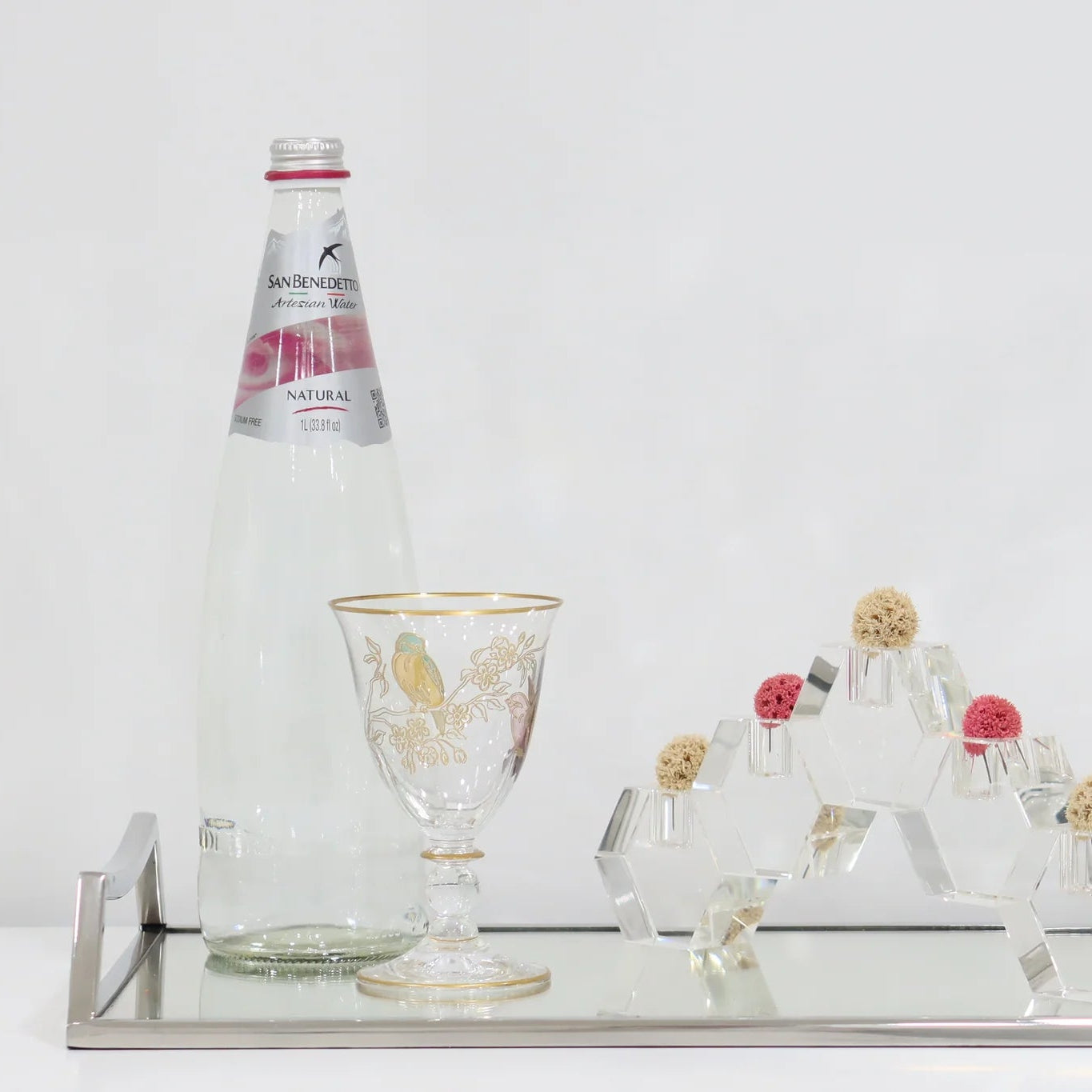 Oblong Mirror Serving Tray with Handles