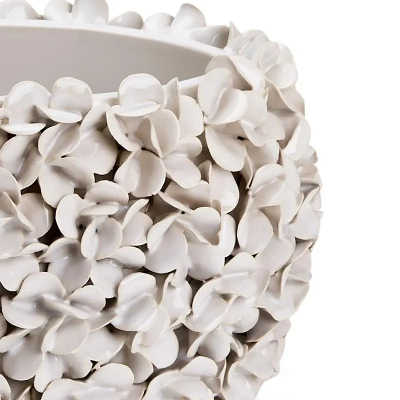 Ceramic Hydrangea White Planter