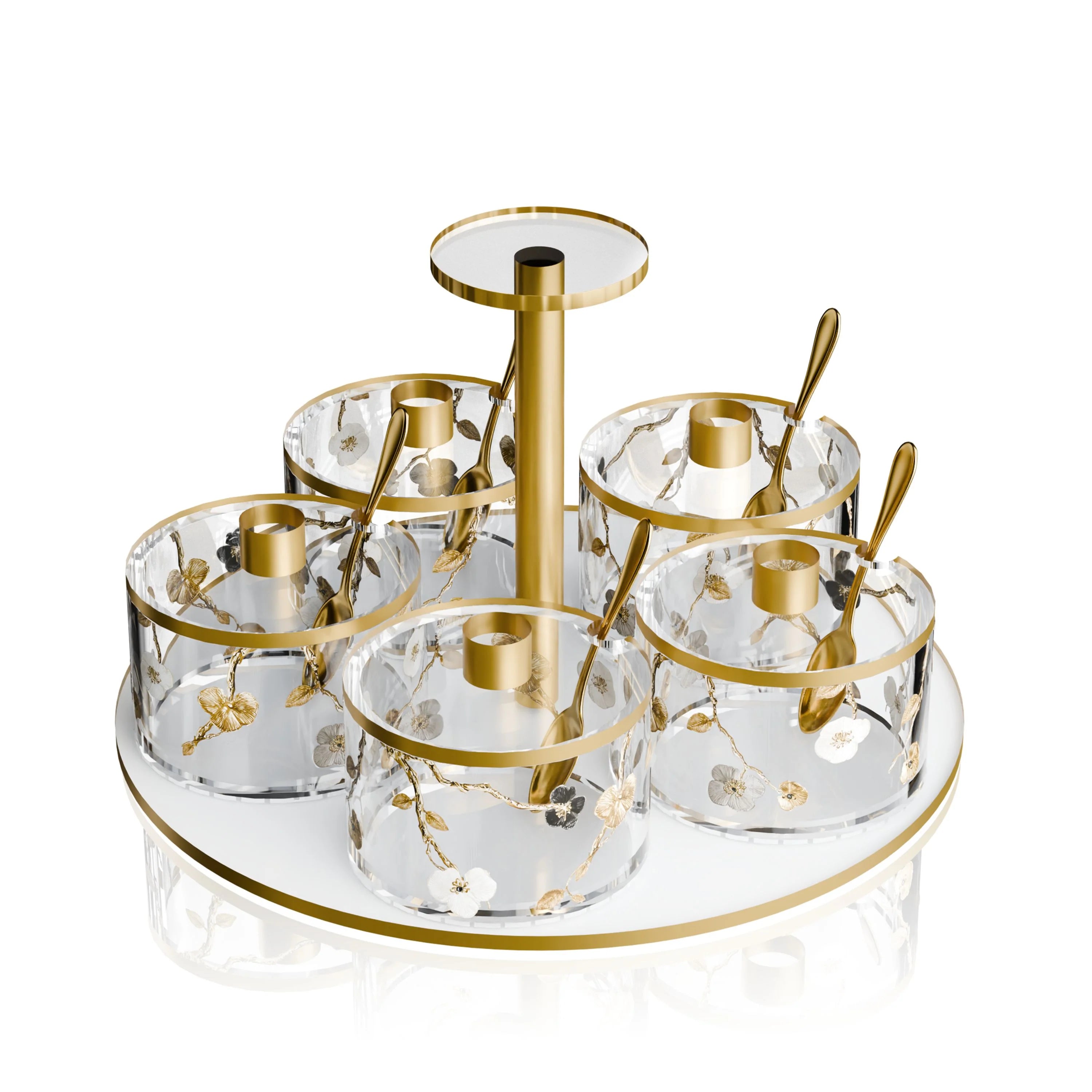 Ornate Garden Swivel 5-Dip Dish