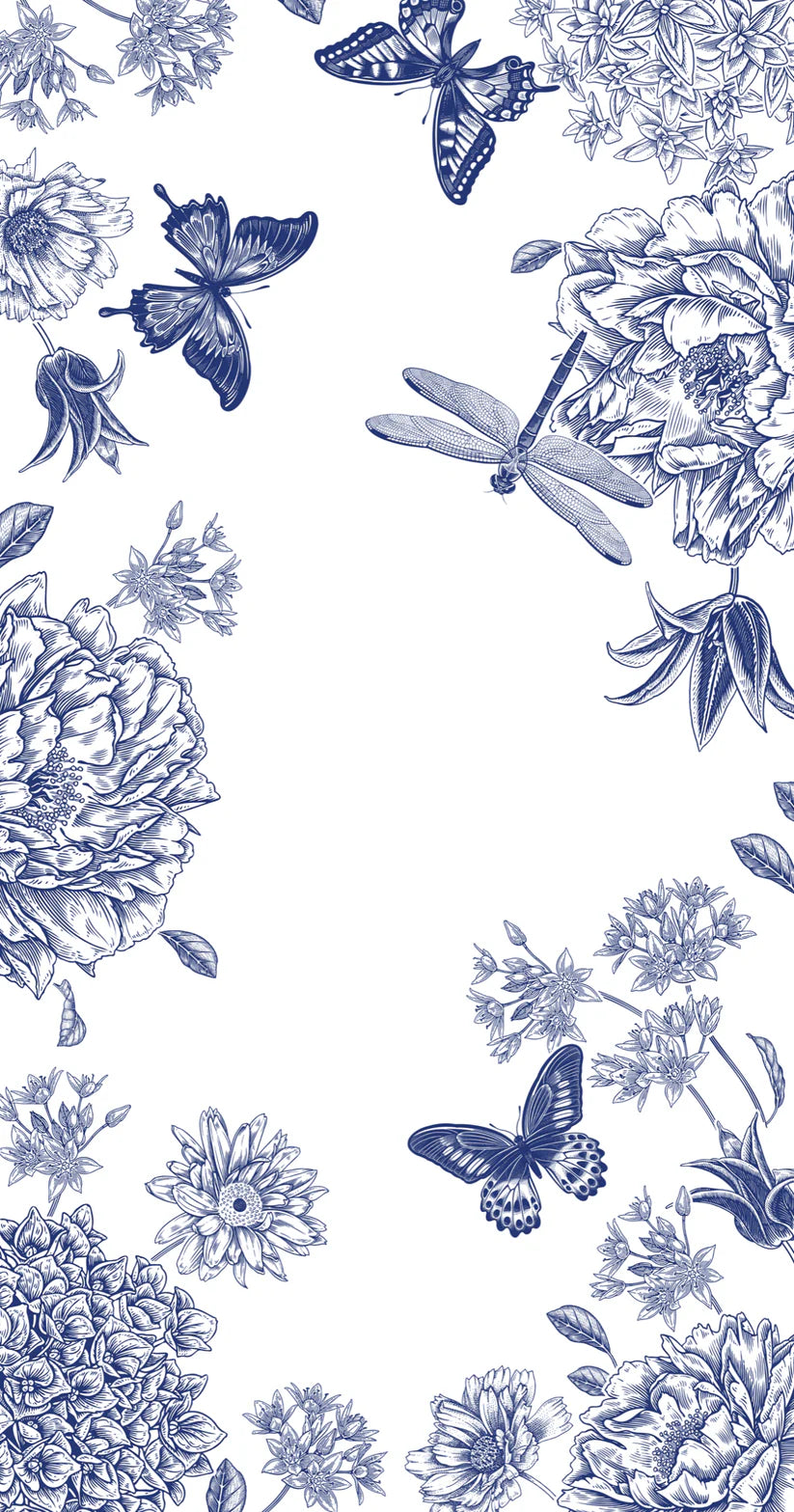 Dragonfly Toile Blue Napkin