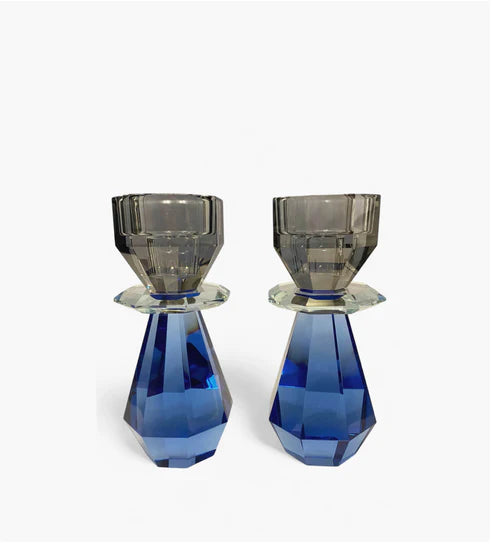 Modern Cut Candle Holder Set