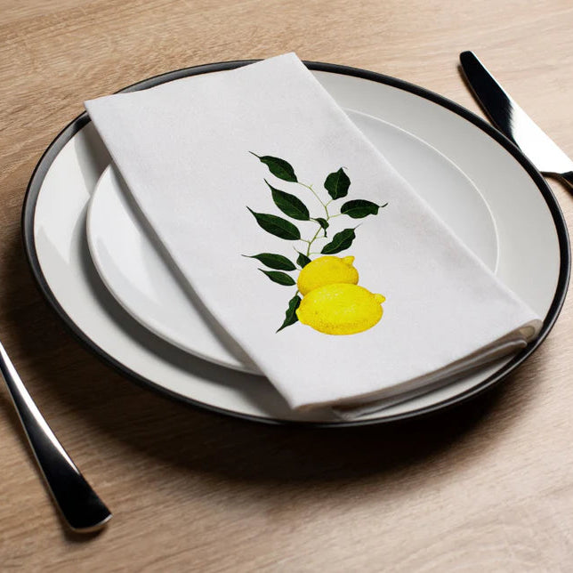 Lemon Leaves Flowers Printed Guest Towel