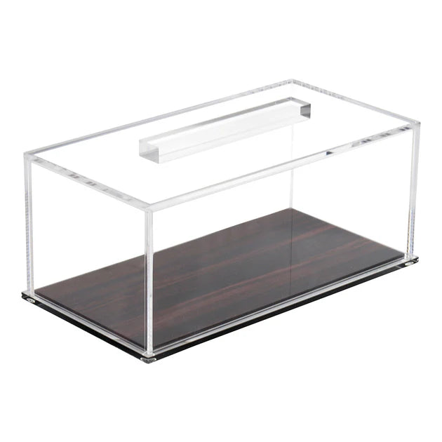 Lucite Wood Look Cake Tray with Lid