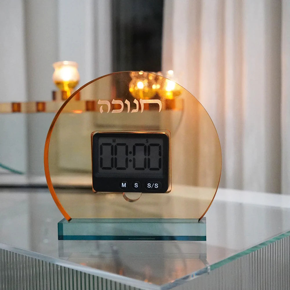 Amber & Teal Lucite Chanukah Timer