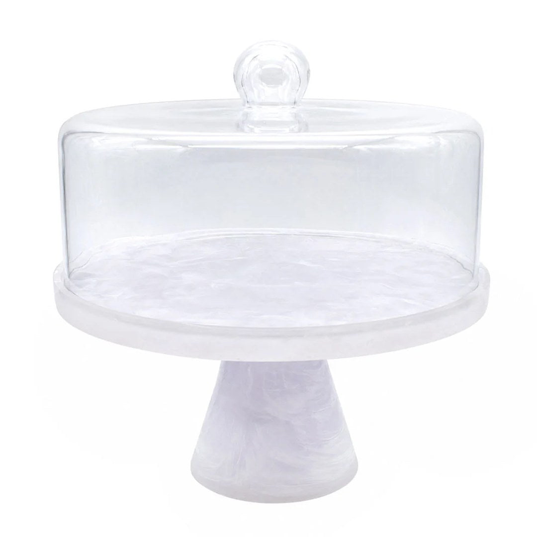 Resin Round Cake Dome with Stand