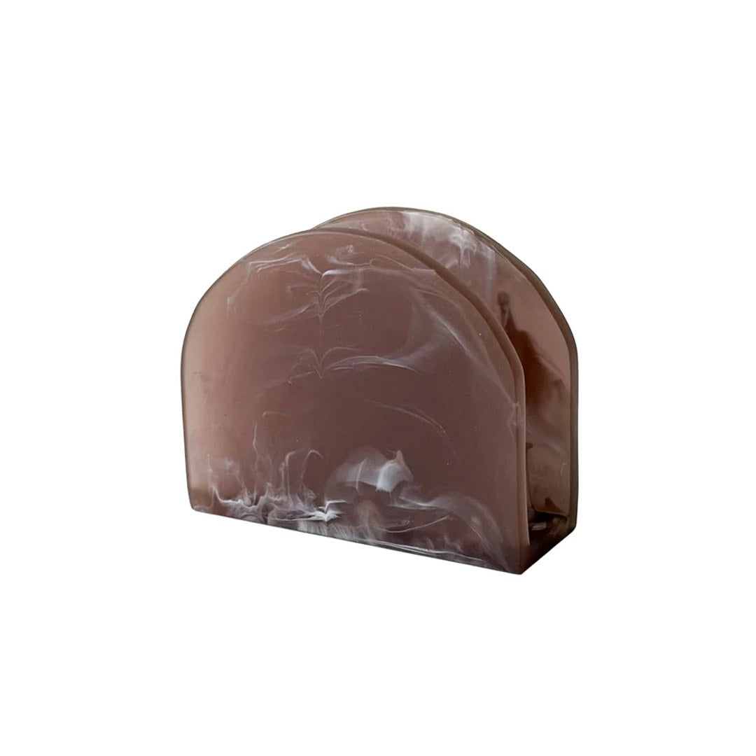Brown Marble Resin Napkin Holder 