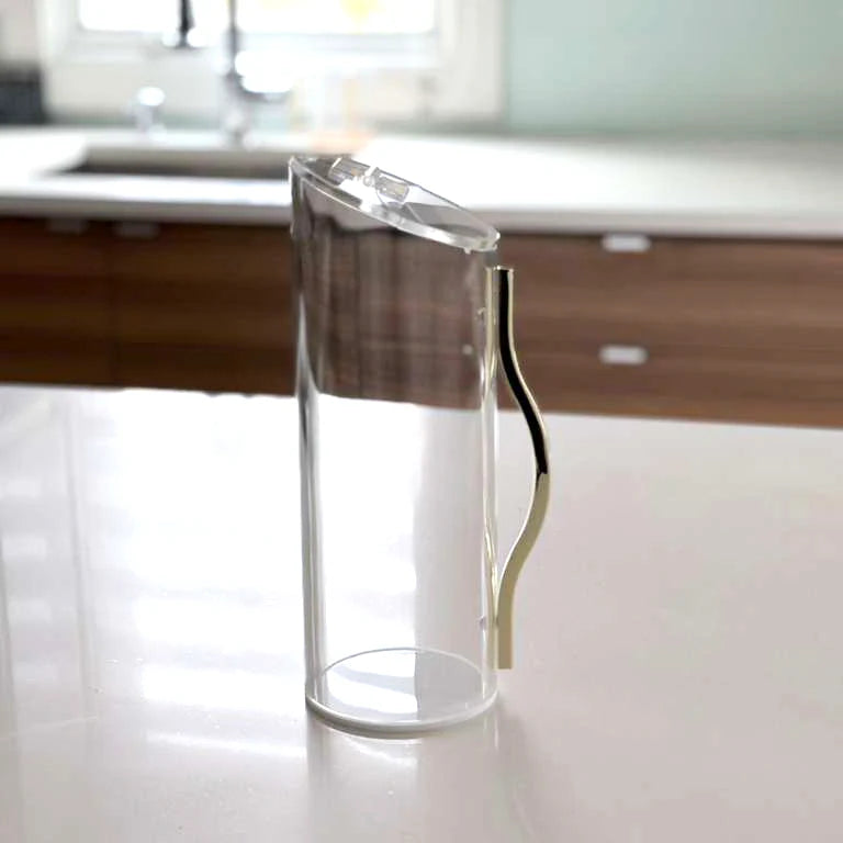Lucite Pitcher with Gold Handle