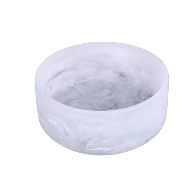Resin White Swirl Salad Bowl