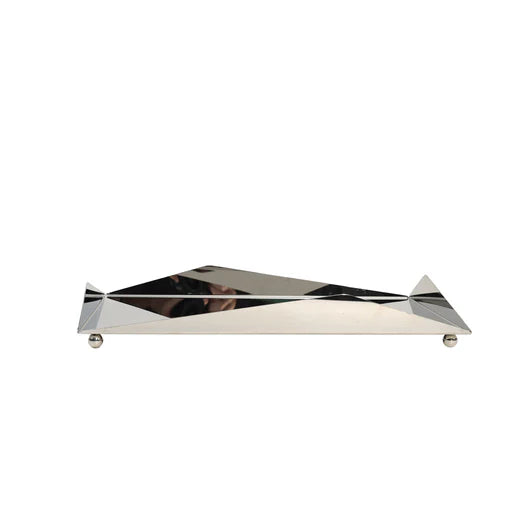 Sleek Geometric Stainless Steel Tray