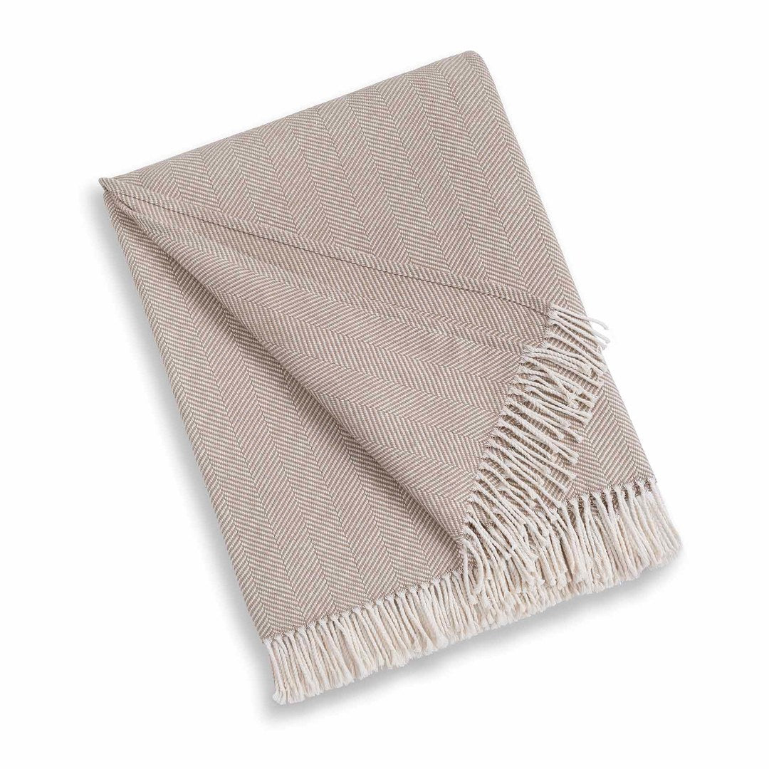 Kassatex Madeira Throw Blanket- Mushroom