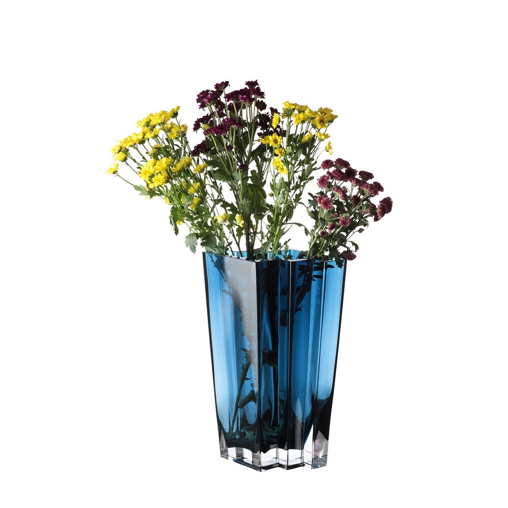 Chevron Vase, Midnight Blue