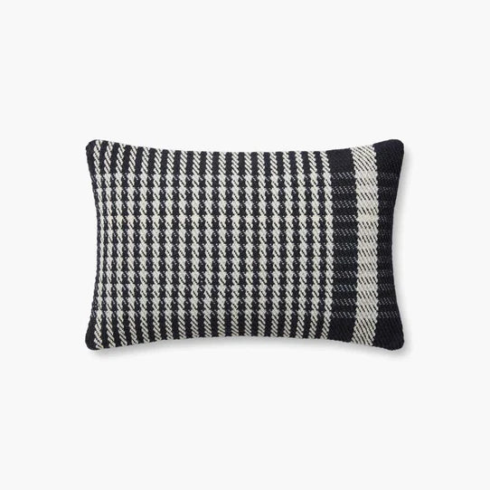 Charcoal / Ivory Houndstooth Pillow