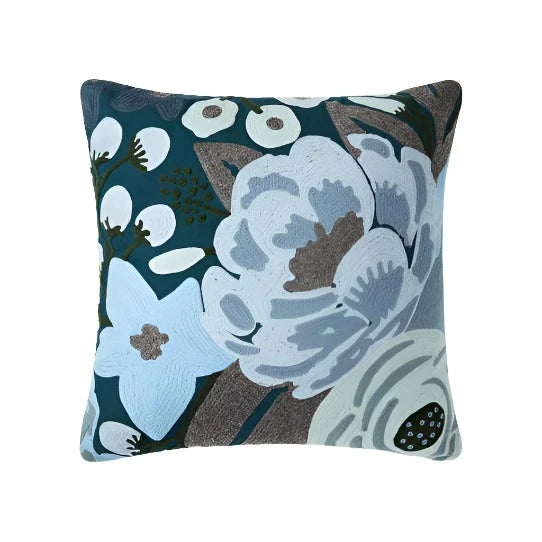 Rifle Paper Blue Floral Pillow