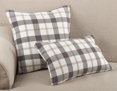 Grey Plaid Pillow