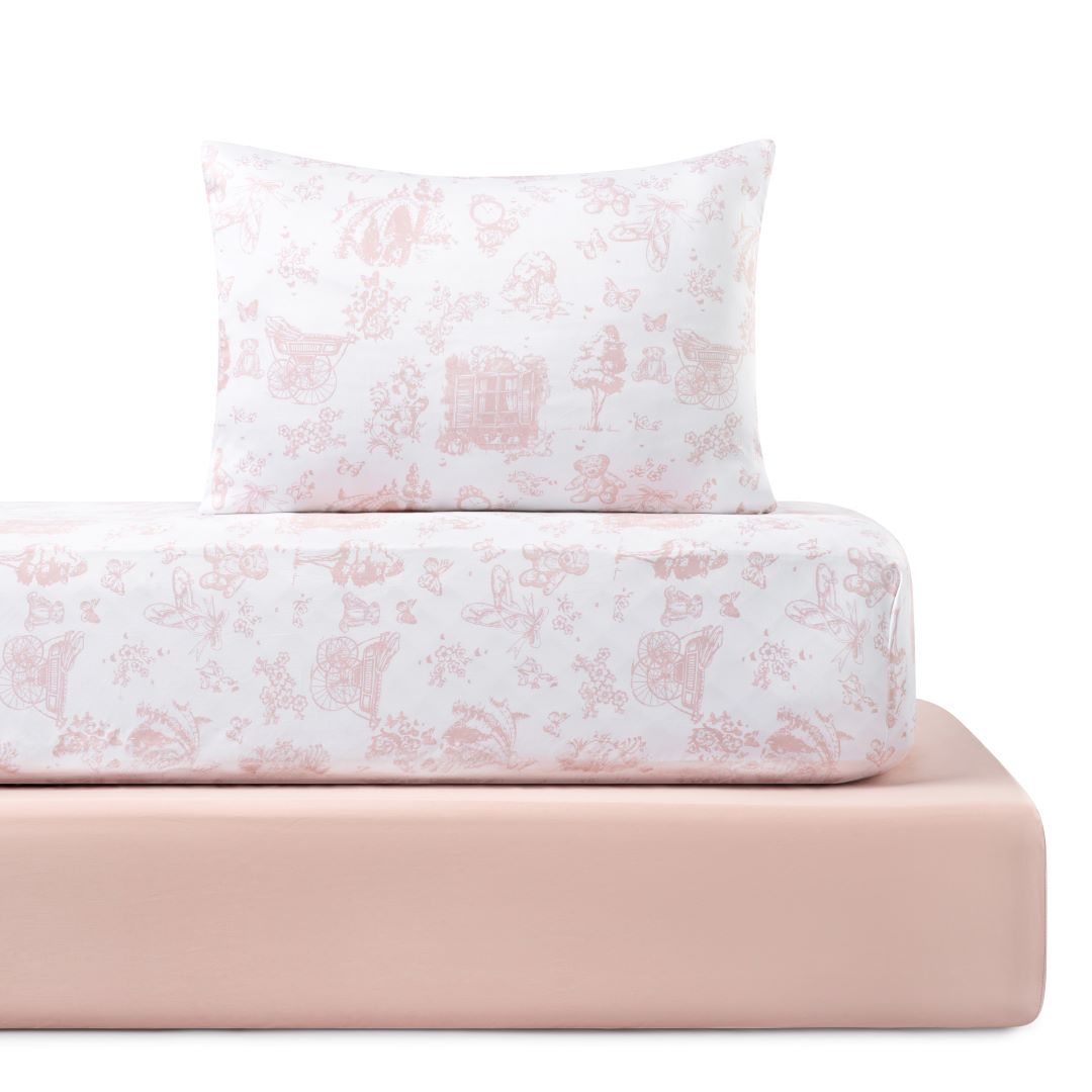 Petite Belle Toile Safra Standard Crib Sheet Set- Rose Pink