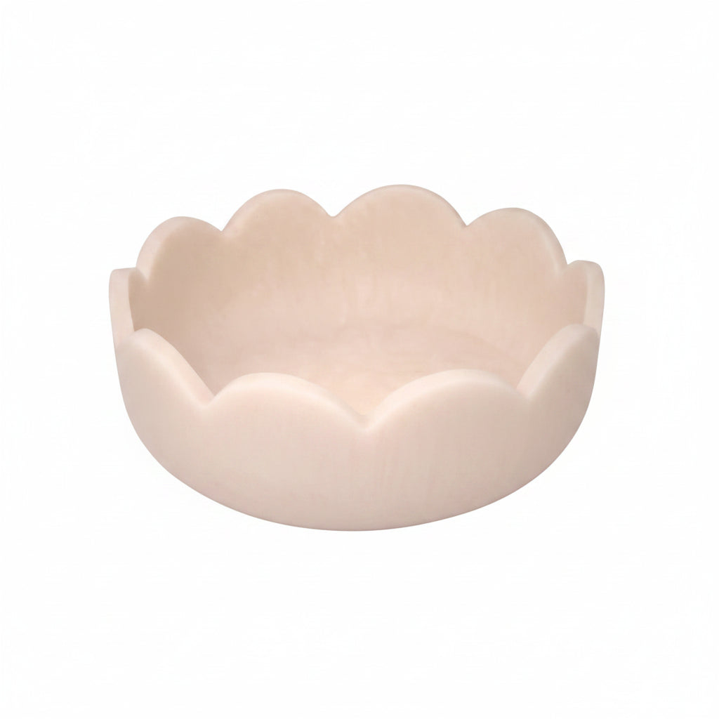 Scalloped Resin Blush Deep Salad Bowl