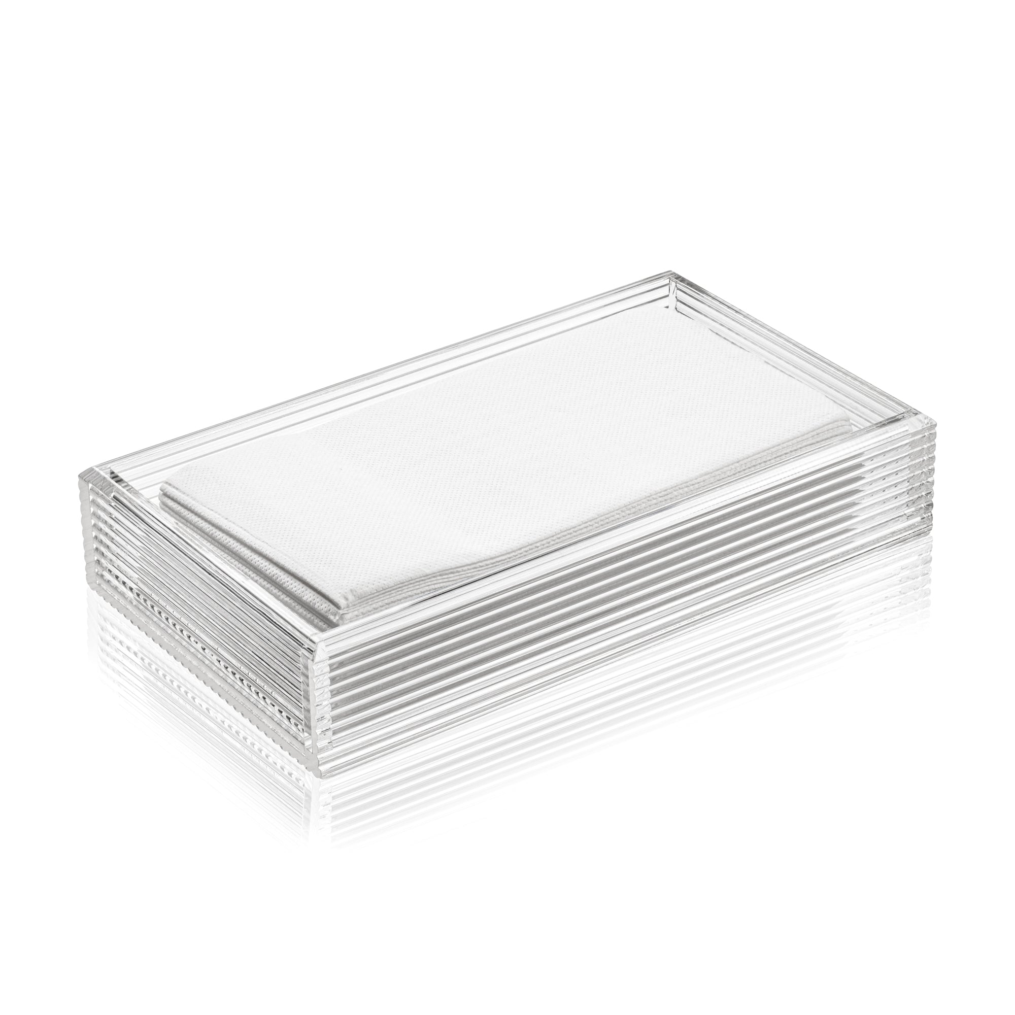 Ribbed Lucite Dinner Napkin Holder