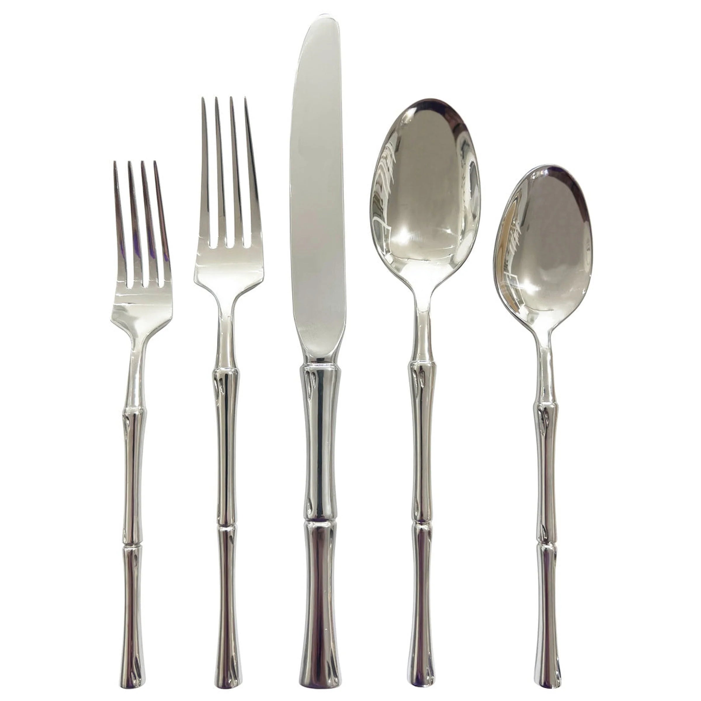 Rattan Mirrored Stainless Steel Flatware Set