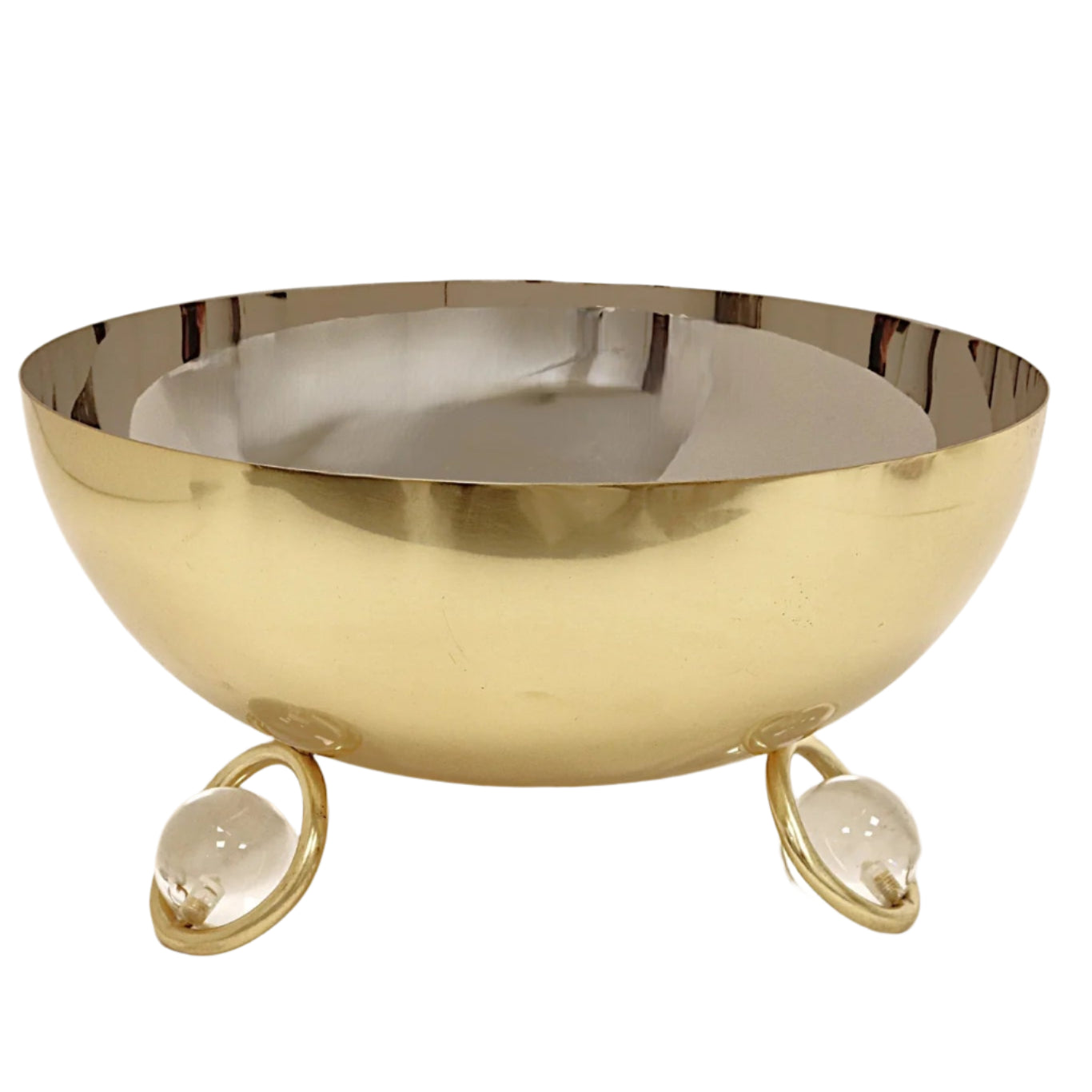 Gold Salad Bowl with Resin Ball Legs