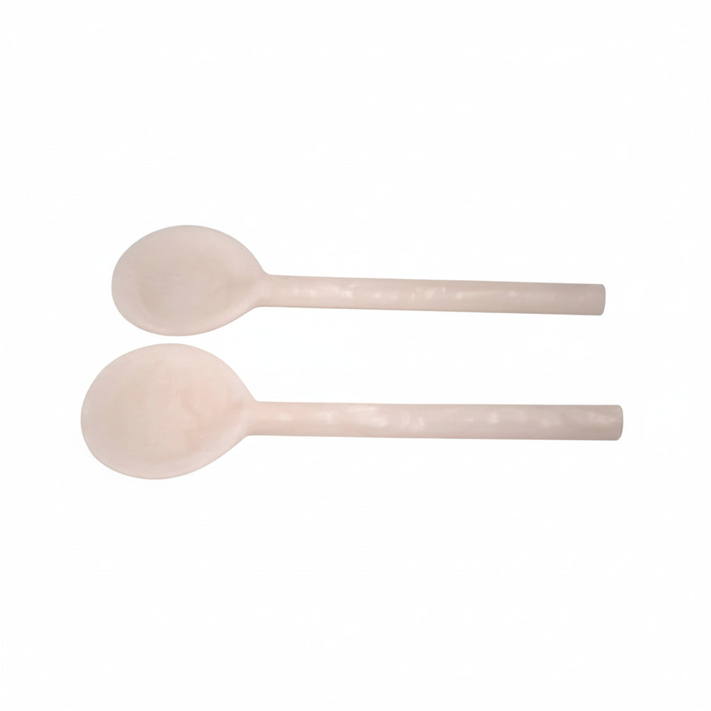 Resin Blush Salad Servers Set