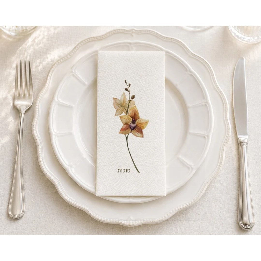Solo Orchid Sukkos Printed Guest Towel