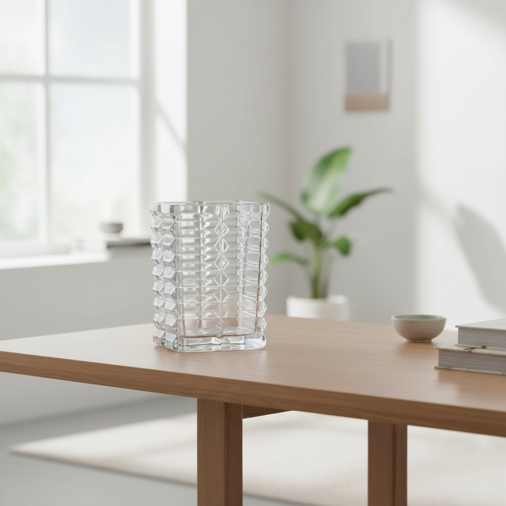 Textured glass vase detail