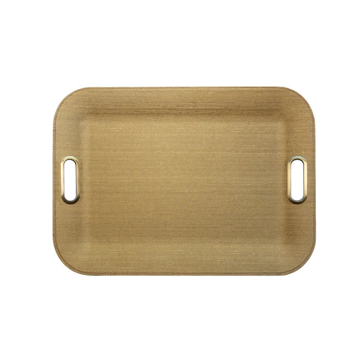 Large Serving Tray with Metal Handles