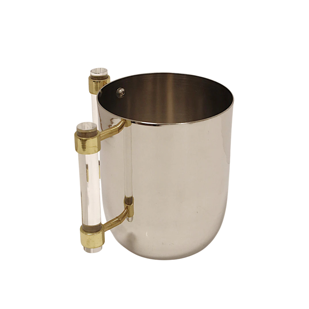 Metal Wash Cup with Clear Handles