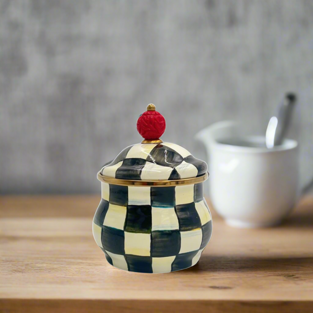 MacKenzie-Childs Courtly Check Lidded Sugar Bowl