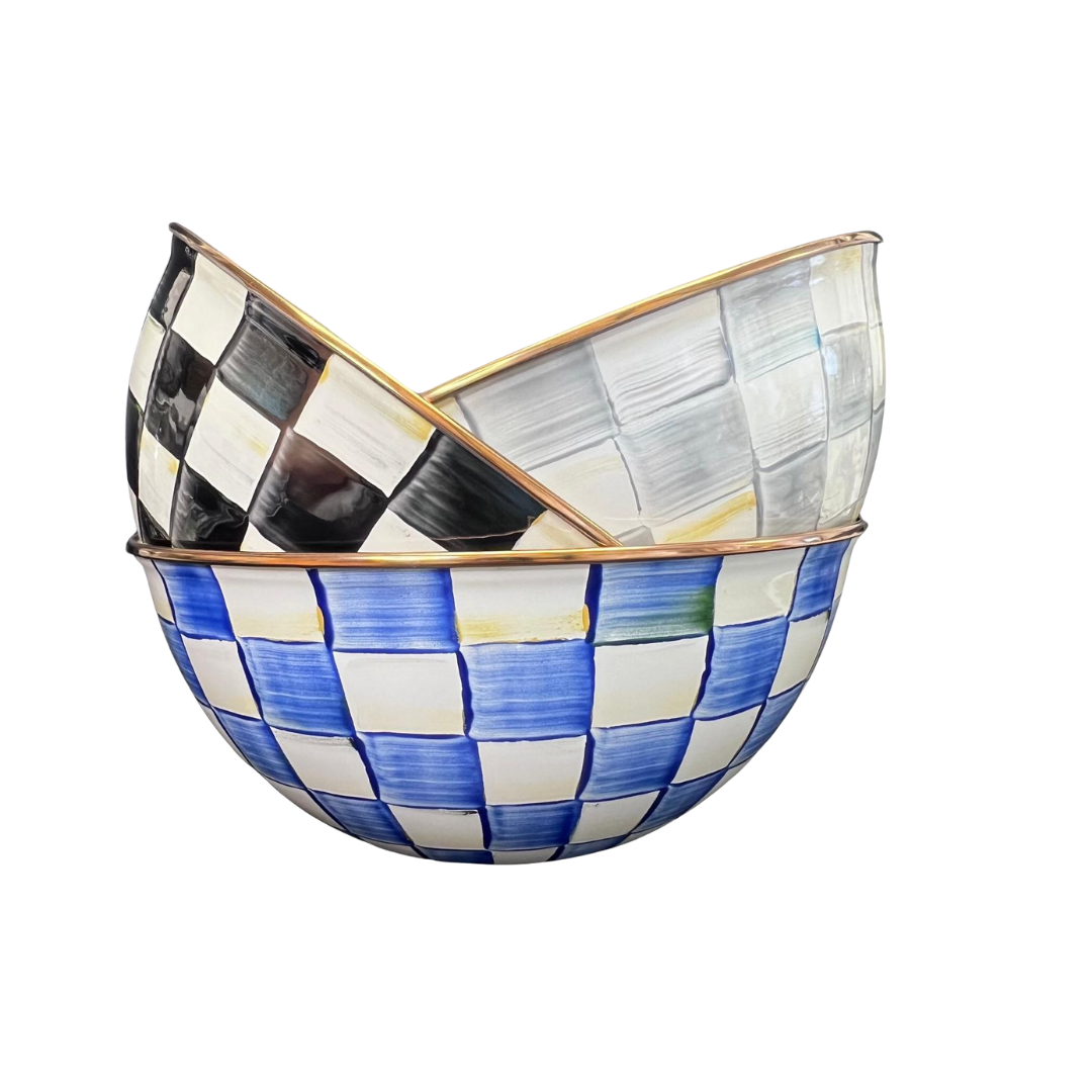 MacKenzie-Childs Royal Check Enamel Everyday Bowl - Medium