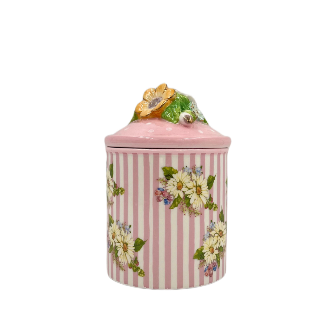 MacKenzie-Childs Wildflowers Small Canister - Pink