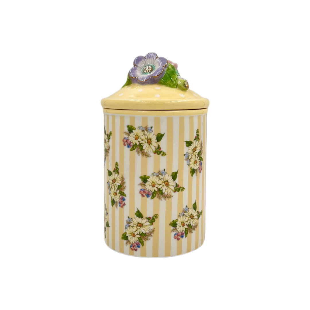 MacKenzie-Childs Wildflowers Large Canister - Yellow