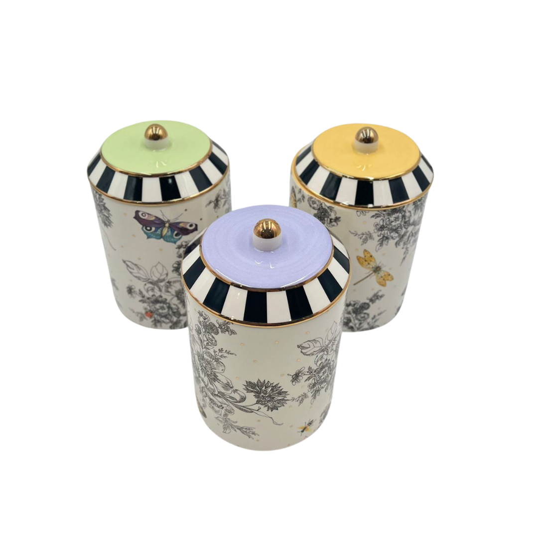 MacKenzie-Childs Butterfly Toile Canisters