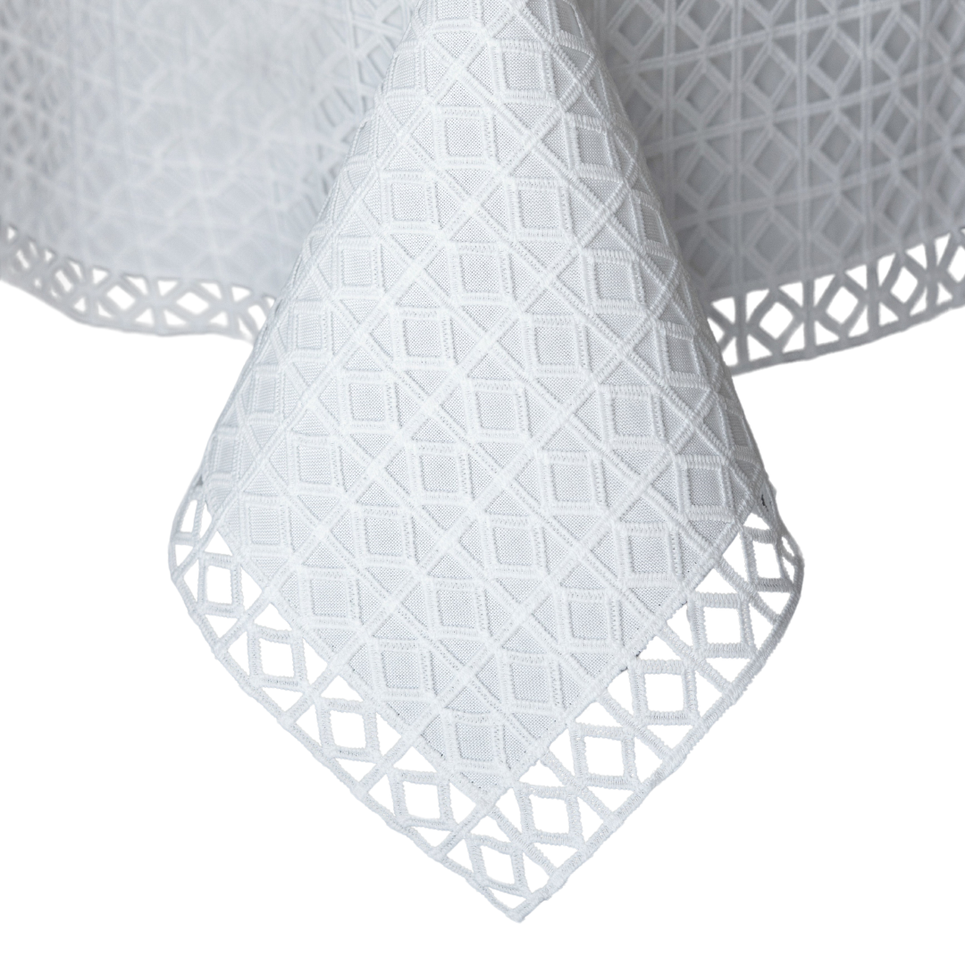 Adorn Your Table Diamond Lattice Lace Line Tablecloth