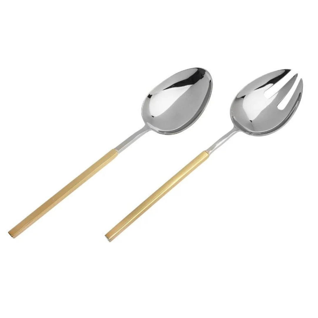 Gold Square Wire Salad Servers