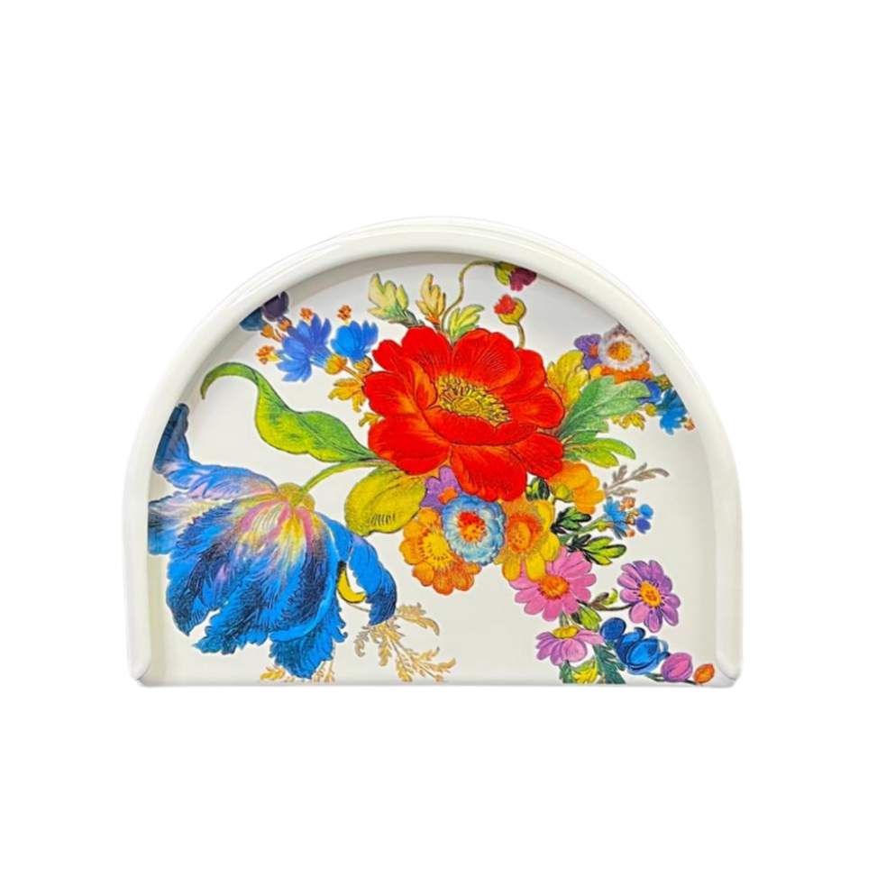 MacKenzie-Childs Flower Market Napkin Holder - White