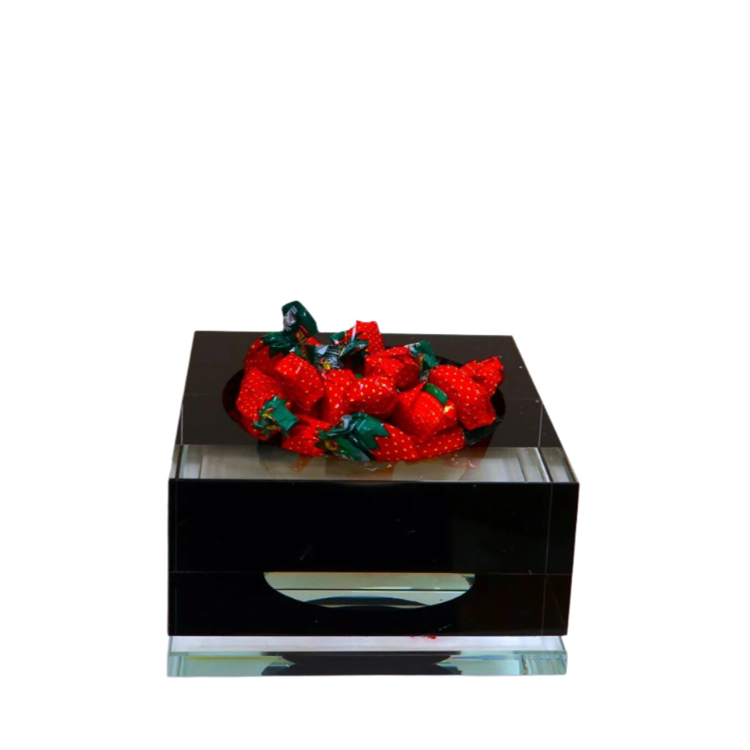 Black/Clear Shallow Bowl