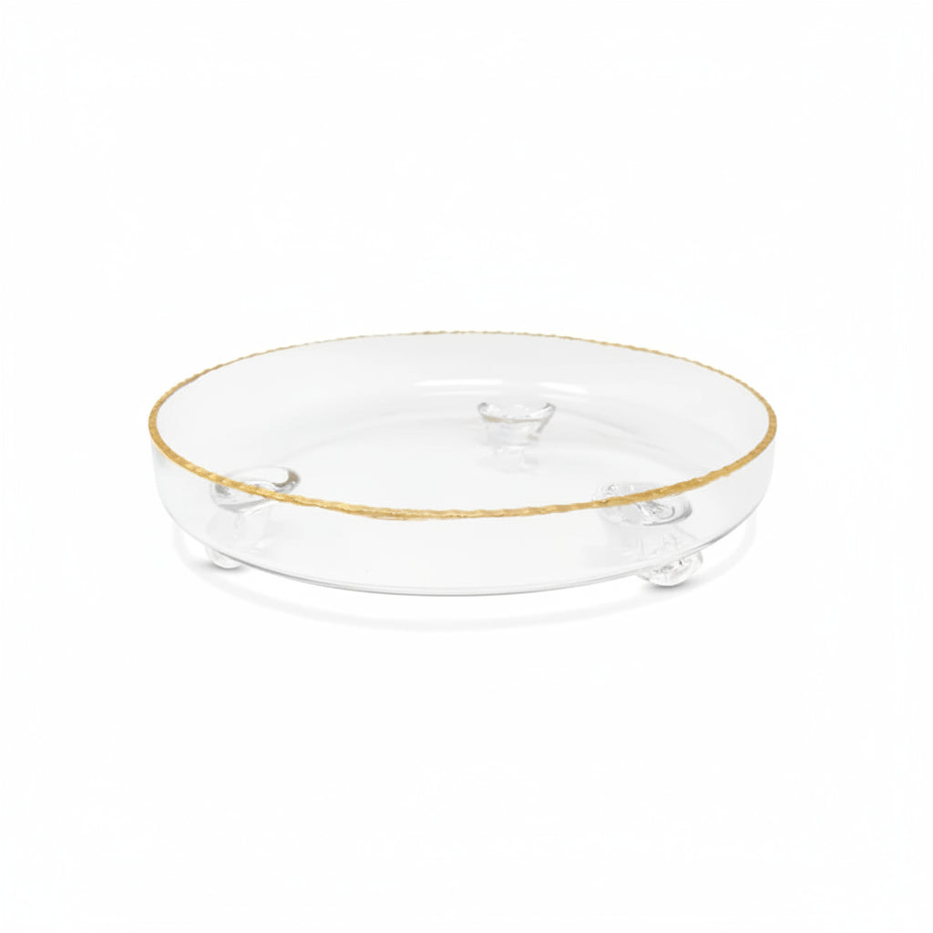 Clear Glass Dome with Amber Crystal Handle