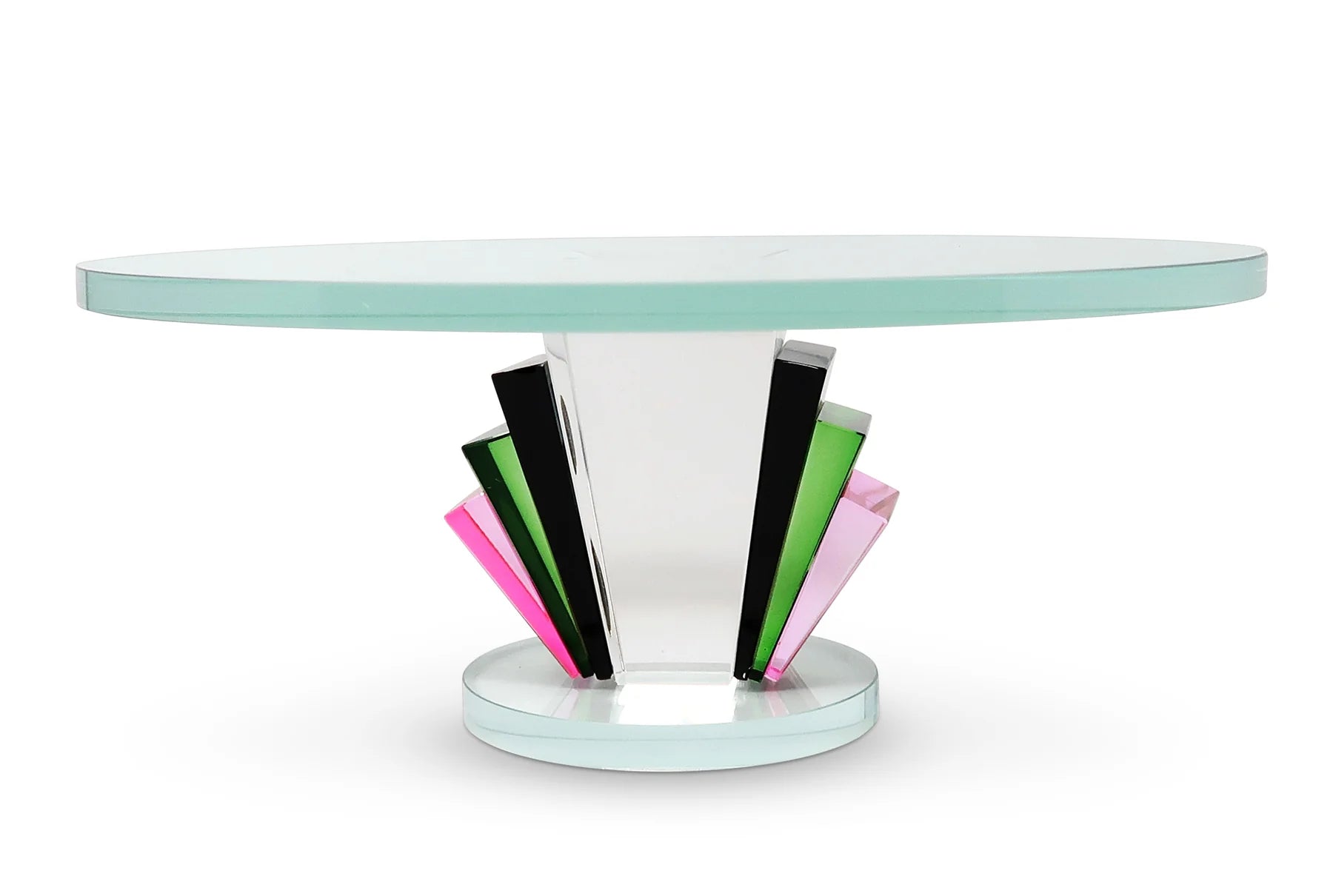 Crystal Cake Stand with Colored Base