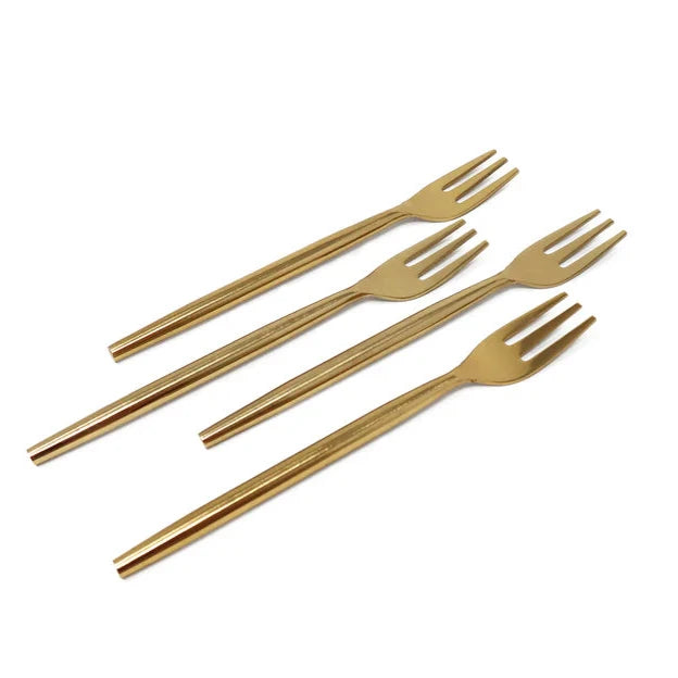 Gold Simple Dessert Spoons/Forks