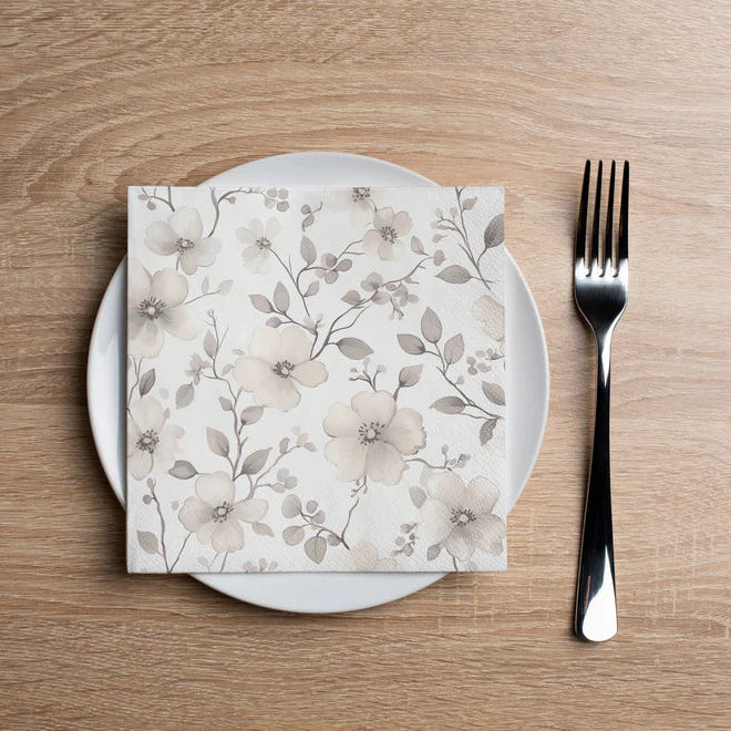 Watercolor Fall Flowers Cocktail Napkin