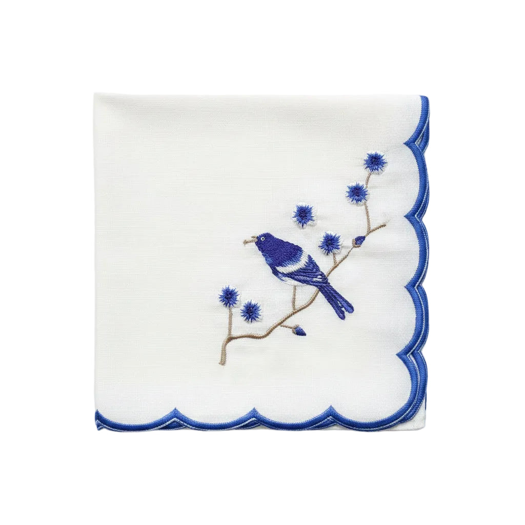 Adorn Your Table Blue Flower/Bird napkin