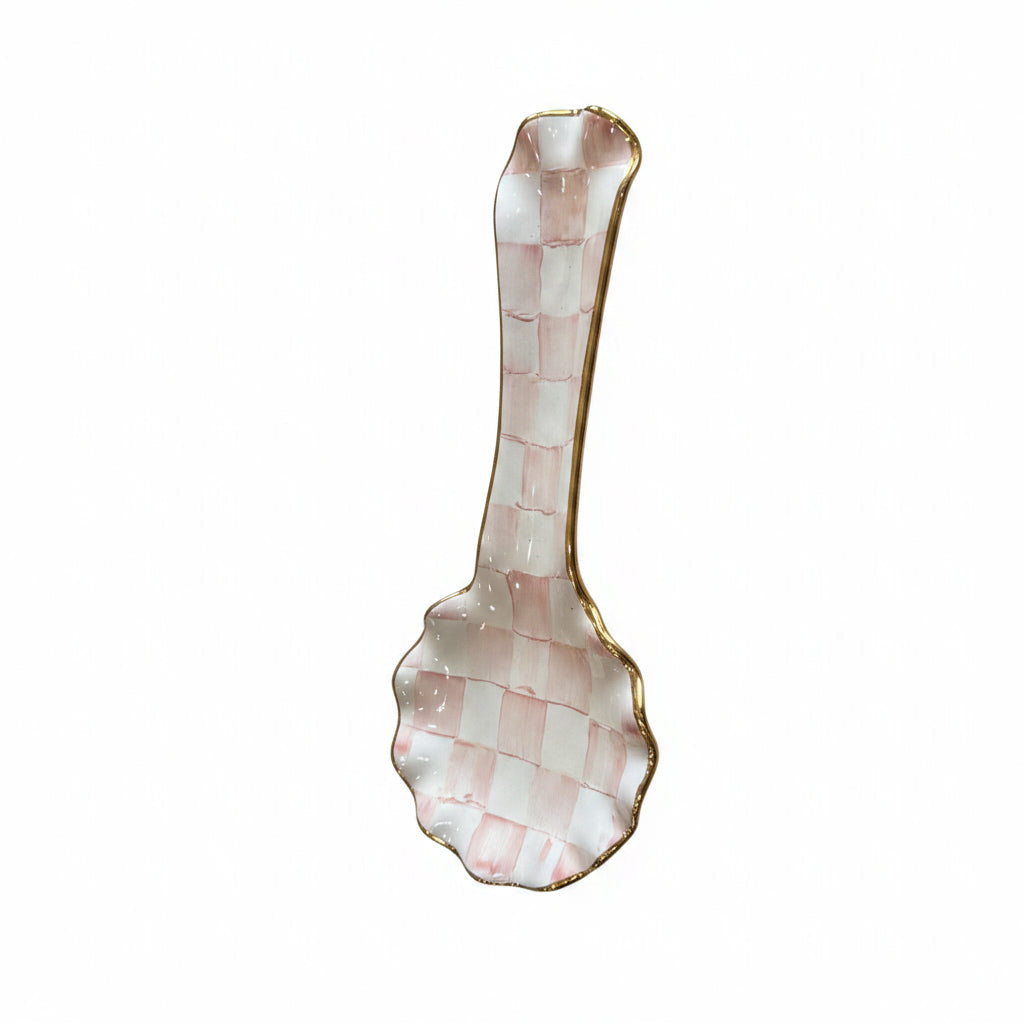 MacKenzie-Childs Check Ceramic Spoon Rest