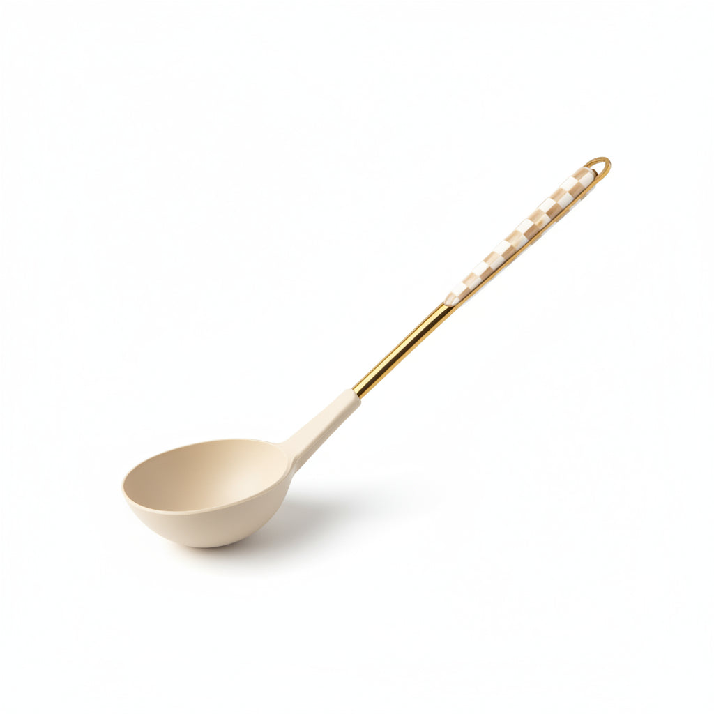 MacKenzie-Childs Mocha Check Ladle