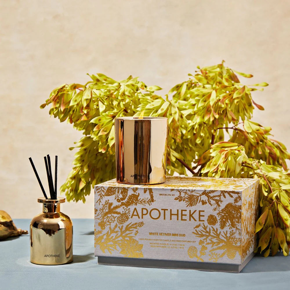 Apotheke White Vetiver Mini Scented Candle and Reed Diffuser Gift Set