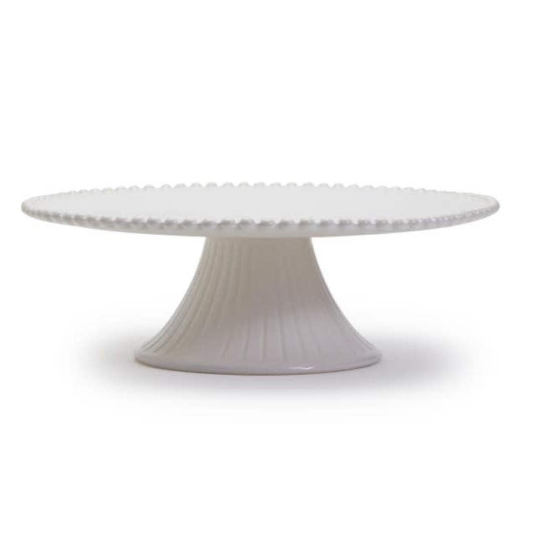 Heirloom Pearl Edge Pedestal Platter